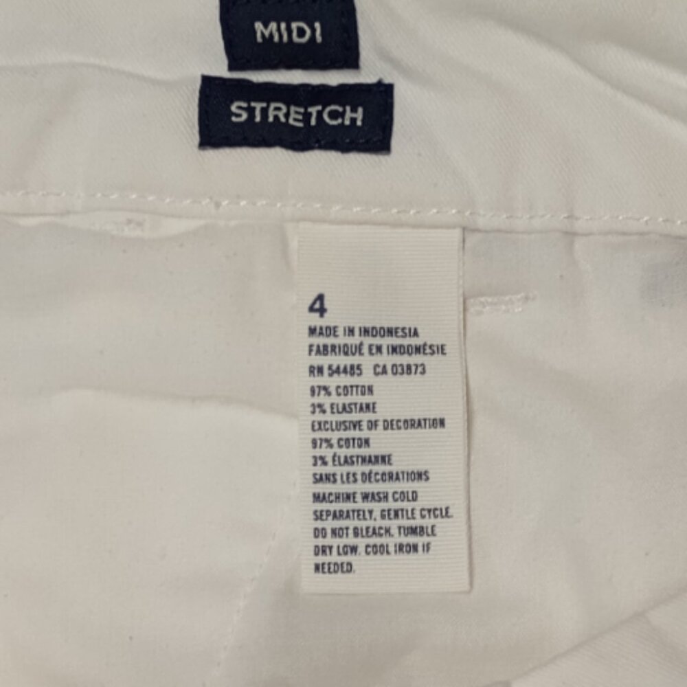 American Eagle Outfitters White Midi Stretch Shorts Women's Size 4 With Marks - Picture 5 of 8